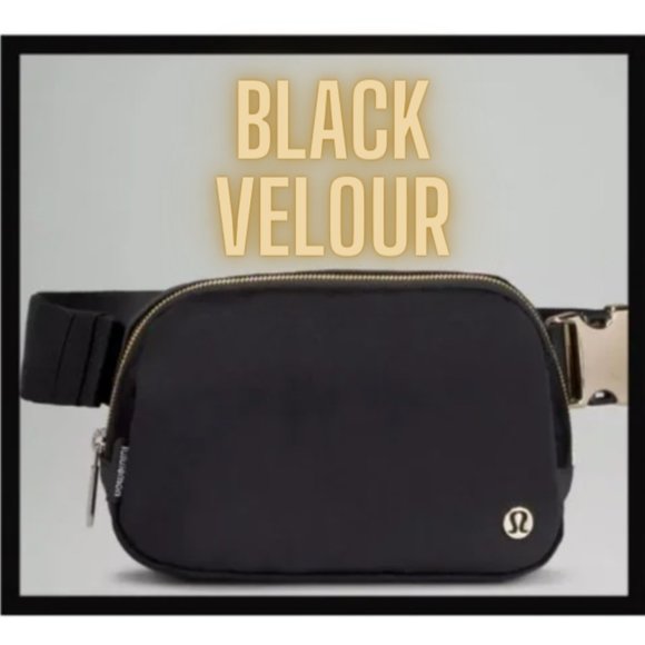 lululemon athletica Handbags - NWT Black/Gold Velour Everywhere Belt Bag Lululemon EBB